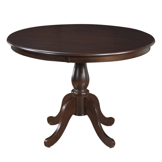 42" Espresso Rounded Solid Manufactured Wood Pedestal Base Dining Table HomeRoots