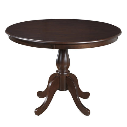 42" Espresso Rounded Solid Manufactured Wood Pedestal Base Dining Table HomeRoots
