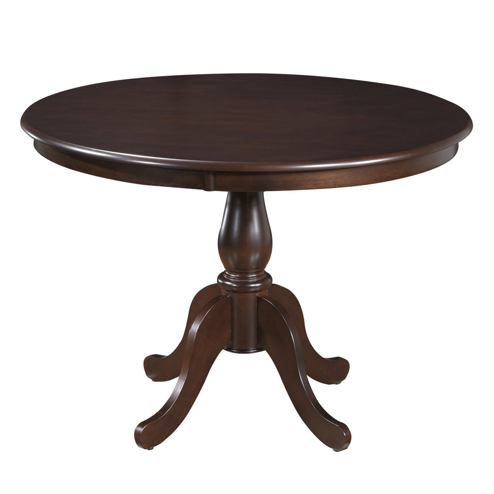 42" Espresso Rounded Solid Manufactured Wood Pedestal Base Dining Table HomeRoots