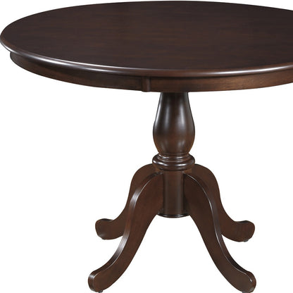 42" Espresso Rounded Solid Manufactured Wood Pedestal Base Dining Table