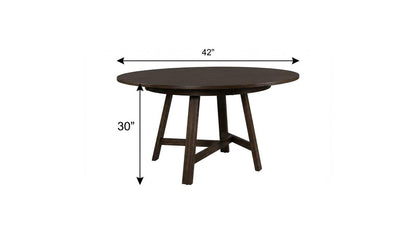 42" Espresso Rounded Solid Manufactured Wood Pedestal Base Dining Table HomeRoots