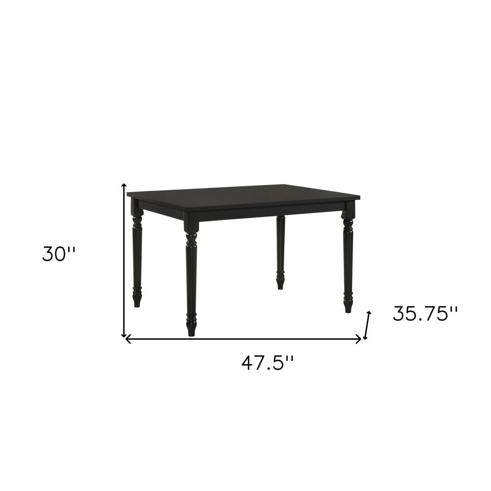 48" Black Solid Wood Dining Table HomeRoots