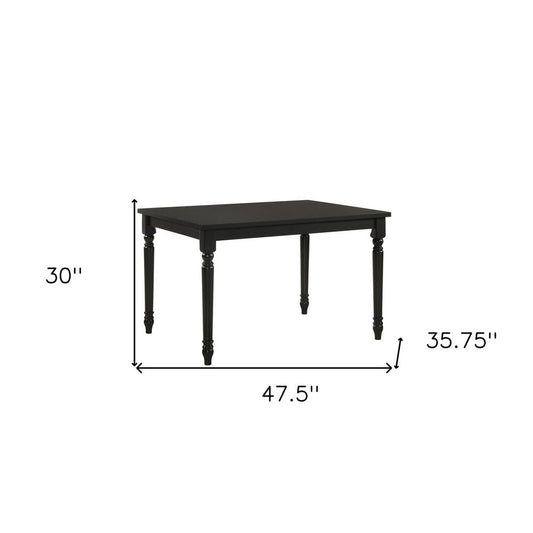 48" Black Solid Wood Dining Table HomeRoots