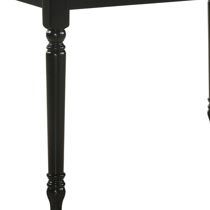 48" Black Solid Wood Dining Table