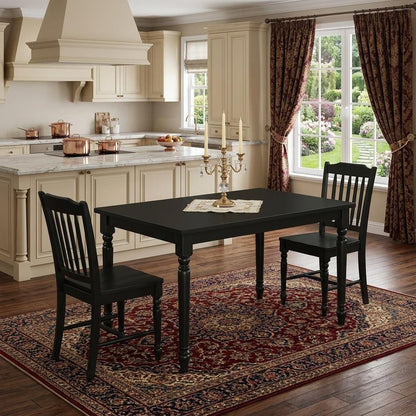 48" Black Solid Wood Dining Table HomeRoots