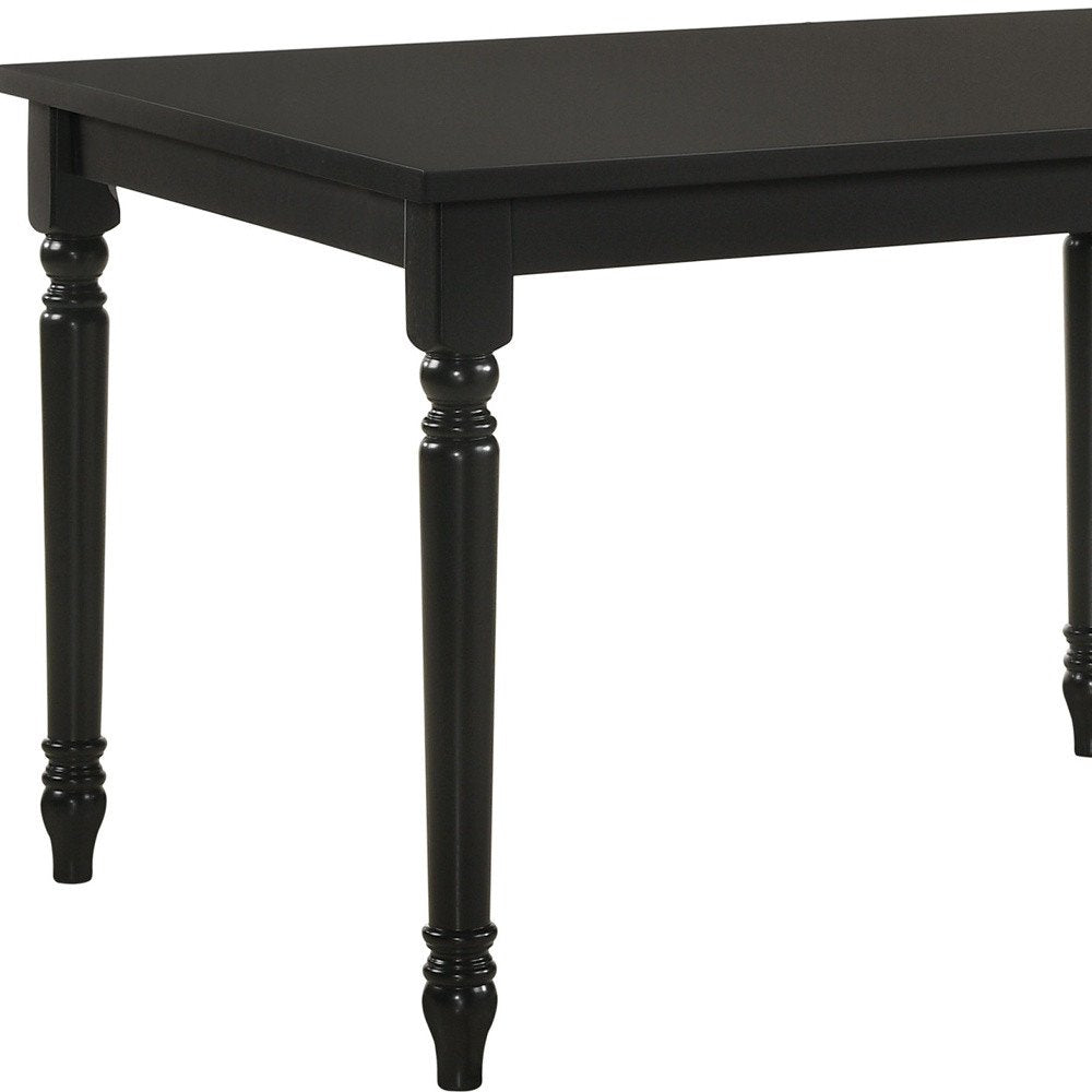 48" Black Solid Wood Dining Table HomeRoots