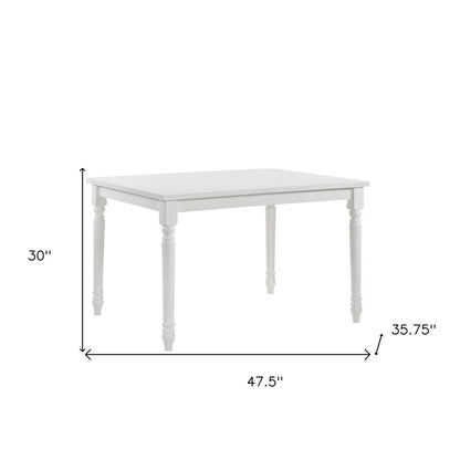 48" White Solid Wood Dining Table HomeRoots