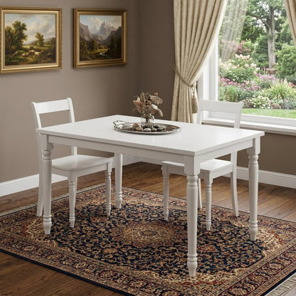 48" White Solid Wood Dining Table HomeRoots