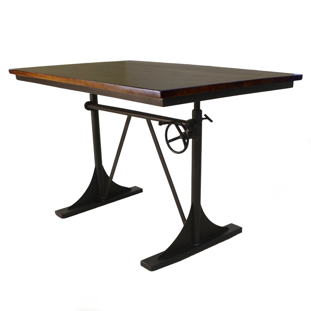 48" Brown And Black Solid Wood And Iron Trestle Base Dining Table HomeRoots