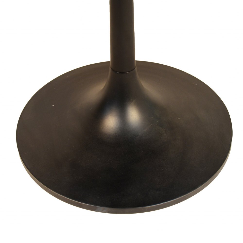40" Brown And Black Rounded Solid Wood And Iron Pedestal Base Dining Table HomeRoots