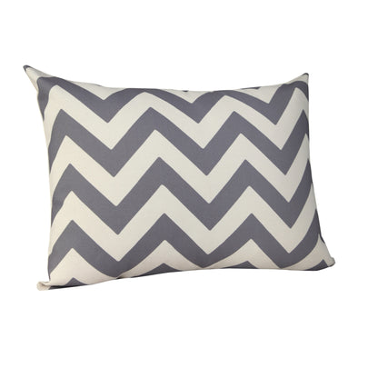 14" X 20" Gray Zippered Chevron Indoor Outdoor Throw Pillow