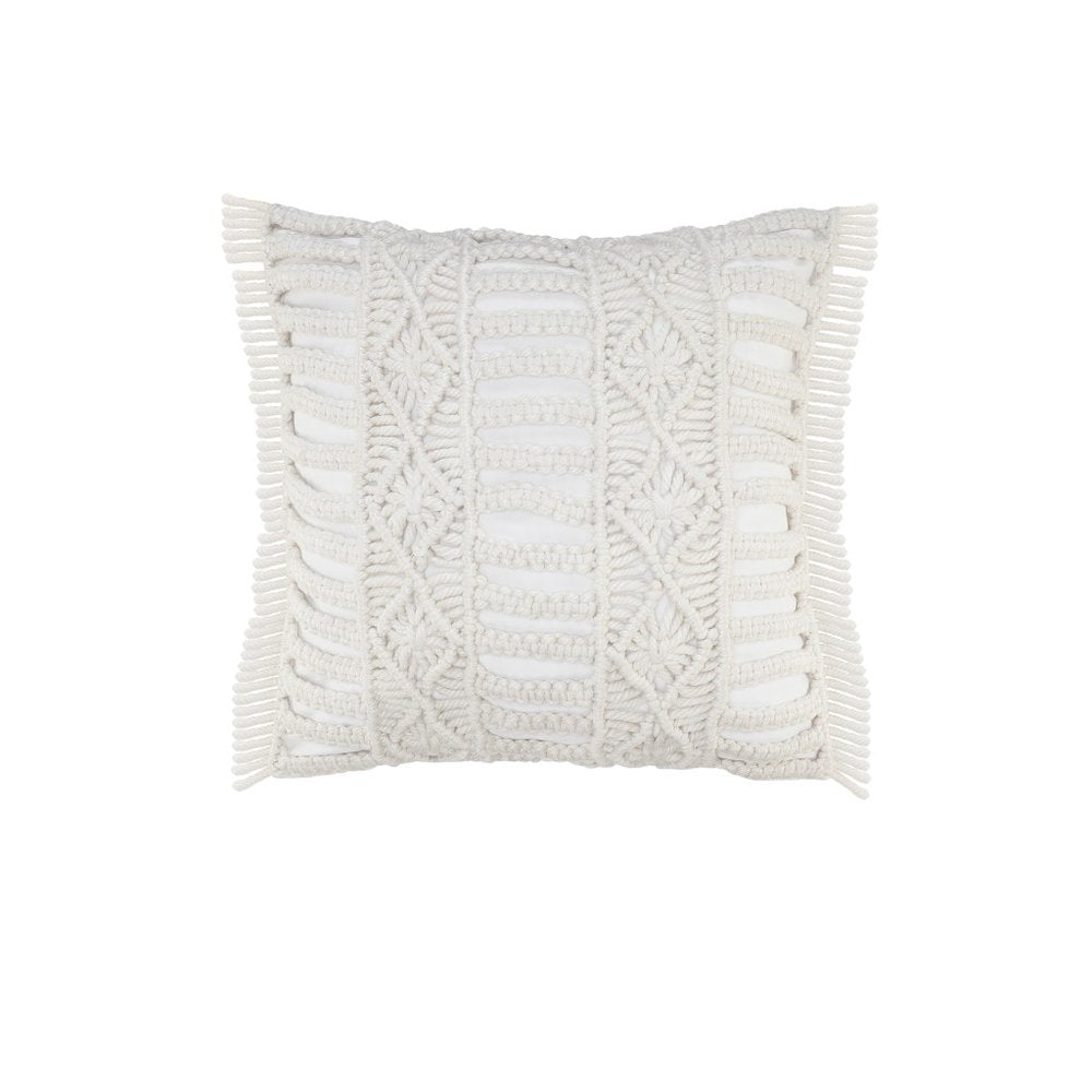 24" X 24" White Zippered Tropical Indoor Outdoor Throw Pillow — view 1