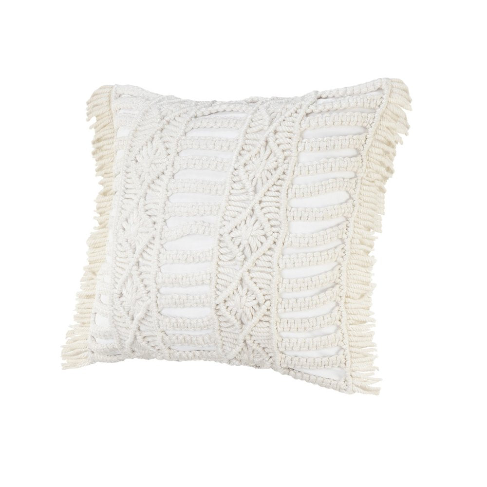 24" X 24" White Zippered Tropical Indoor Outdoor Throw Pillow — view 5