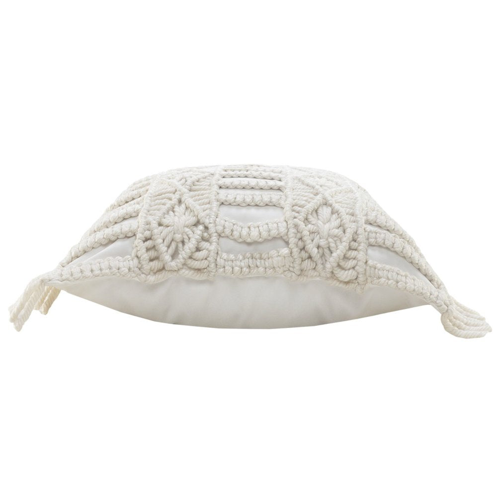 24" X 24" White Zippered Tropical Indoor Outdoor Throw Pillow — view 6