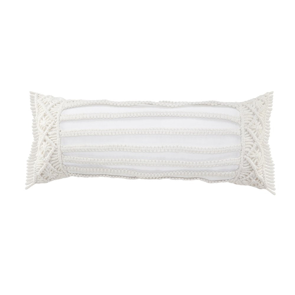 24" X 24" White Zippered Tropical Indoor Outdoor Throw Pillow — view 12