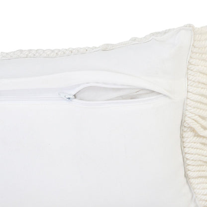 24" X 24" White Zippered Tropical Indoor Outdoor Throw Pillow