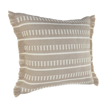 24" X 24" Tan Zippered Coastal Indoor Outdoor Throw Pillow HomeRoots