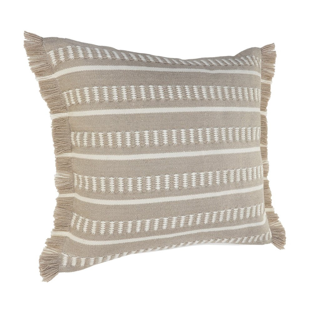24" X 24" Tan Zippered Coastal Indoor Outdoor Throw Pillow HomeRoots