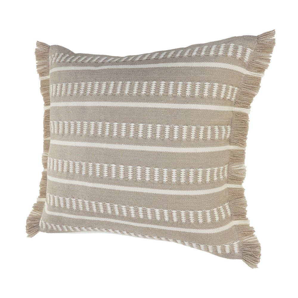 24" X 24" Tan Zippered Coastal Indoor Outdoor Throw Pillow HomeRoots