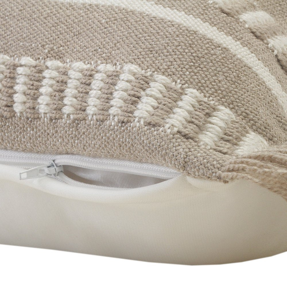 24" X 24" Tan Zippered Coastal Indoor Outdoor Throw Pillow HomeRoots