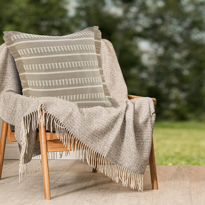 24" X 24" Tan Zippered Coastal Indoor Outdoor Throw Pillow HomeRoots