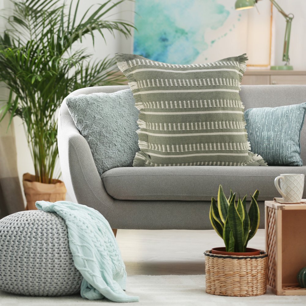 24" X 24" Green Zippered Coastal Indoor Outdoor Throw Pillow HomeRoots