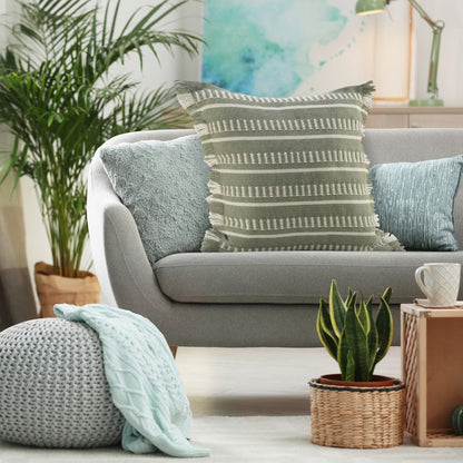 24" X 24" Green Zippered Coastal Indoor Outdoor Throw Pillow HomeRoots