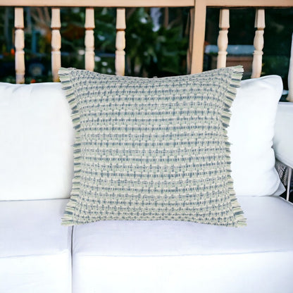 24" X 24" Blue Zippered Coastal Indoor Outdoor Throw Pillow HomeRoots