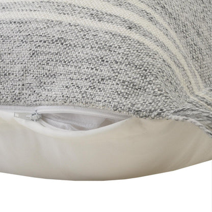 24" X 24" Gray Zippered Geometric Indoor Outdoor Throw Pillow HomeRoots