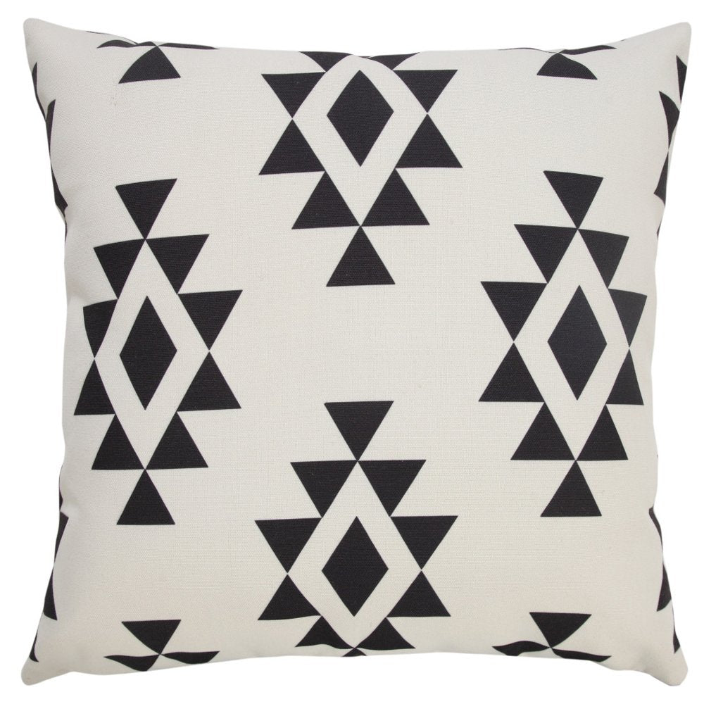 20" X 20" Black Zippered Southwestern Indoor Outdoor Throw Pillow — view 1