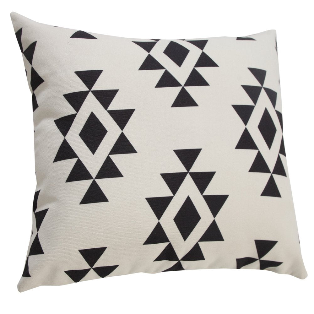 20" X 20" Black Zippered Southwestern Indoor Outdoor Throw Pillow — view 4