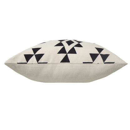 20" X 20" Black Zippered Southwestern Indoor Outdoor Throw Pillow