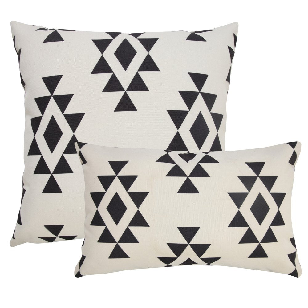 20" X 20" Black Zippered Southwestern Indoor Outdoor Throw Pillow — view 8