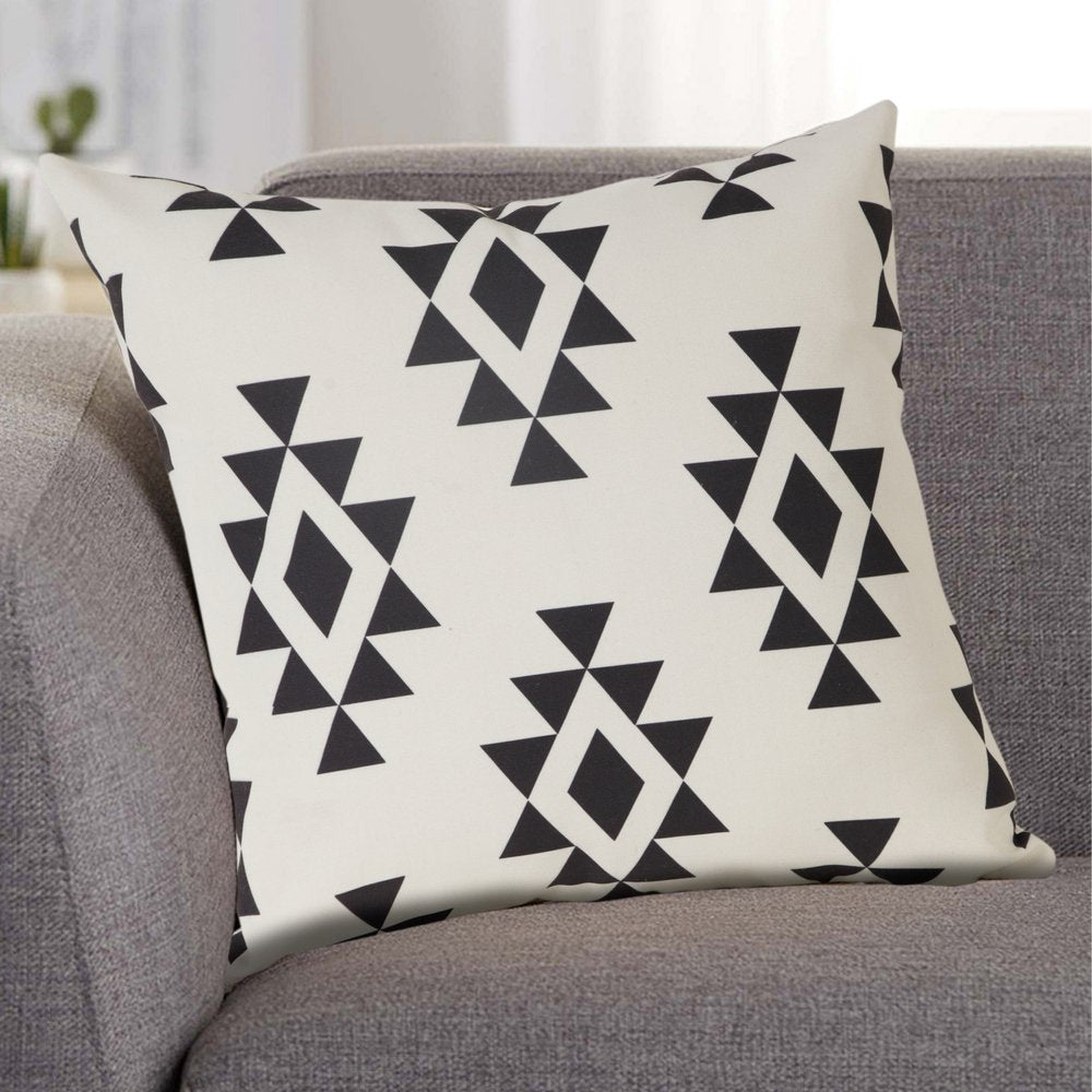 20" X 20" Black Zippered Southwestern Indoor Outdoor Throw Pillow — view 9