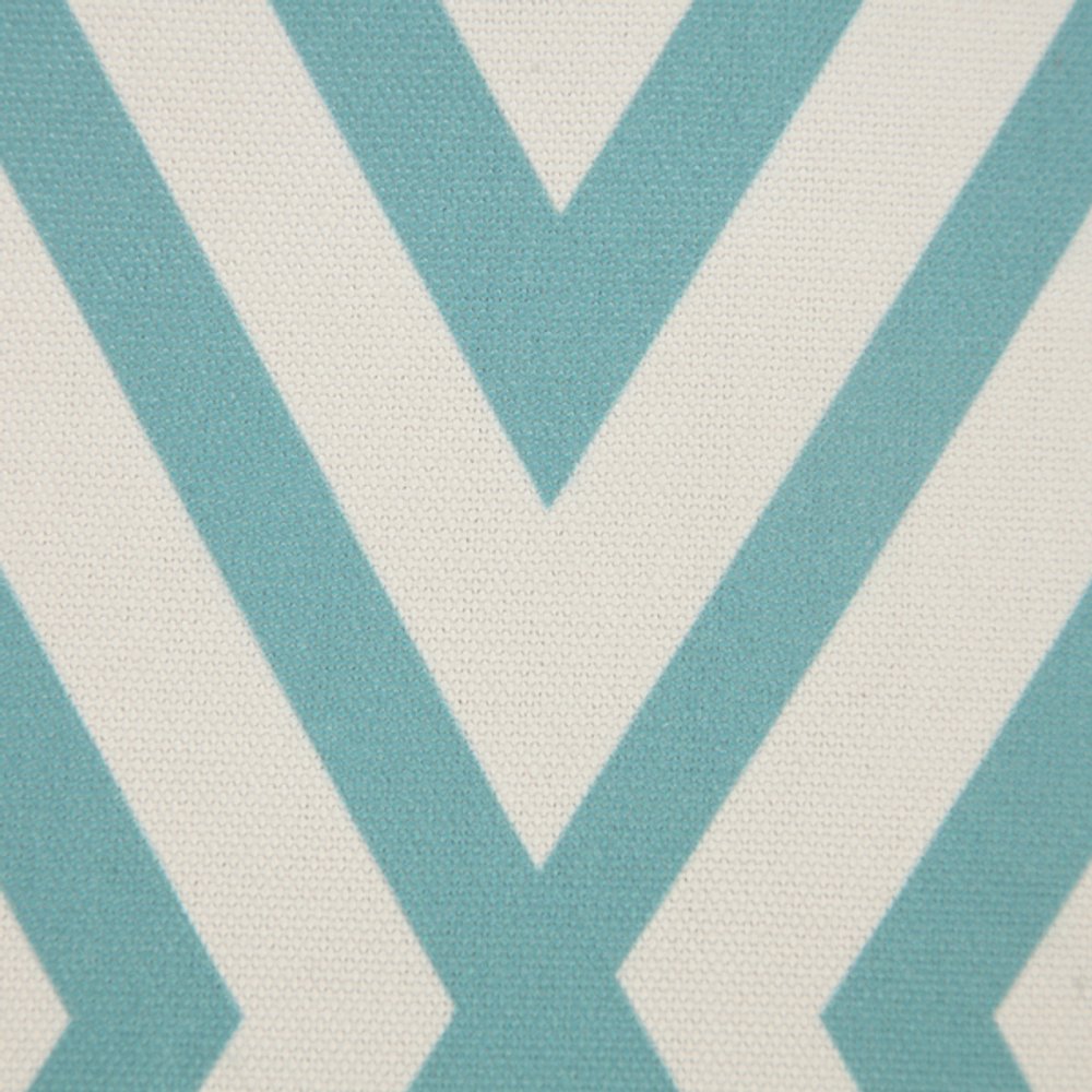 20" Aqua and White Geometric Indoor Outdoor Throw Pillow — view 2