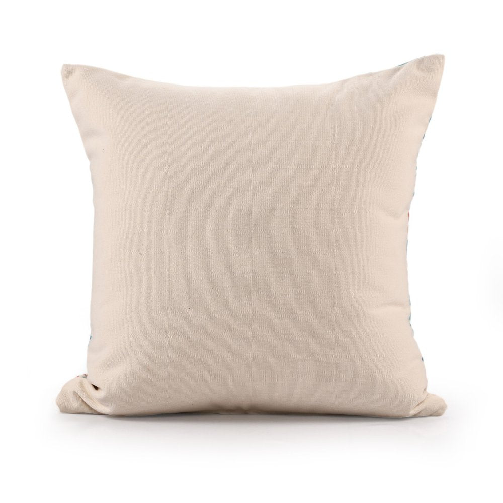 20" X 20" Blue Zippered Patchwork Indoor Outdoor Throw Pillow — view 5