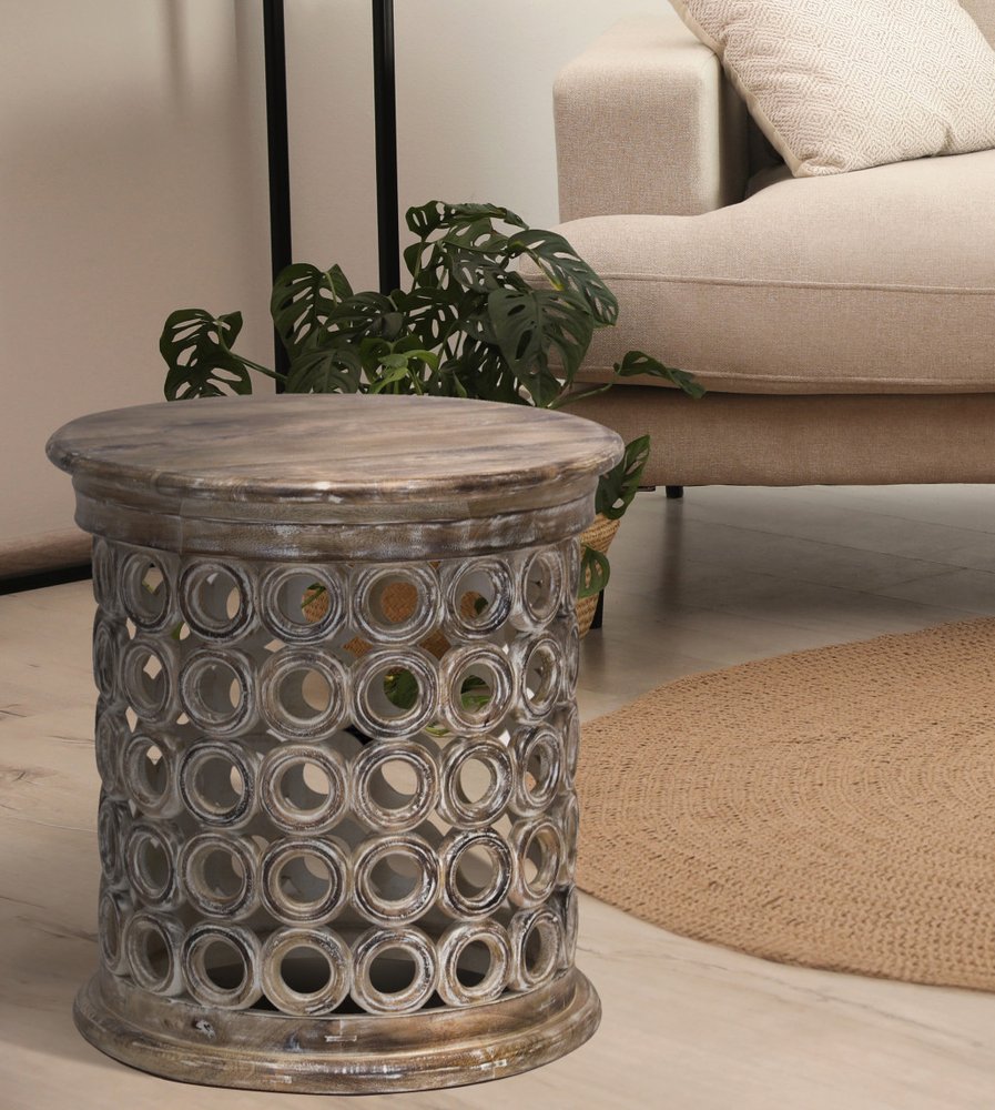 24" Brown Solid Wood Round End Table HomeRoots