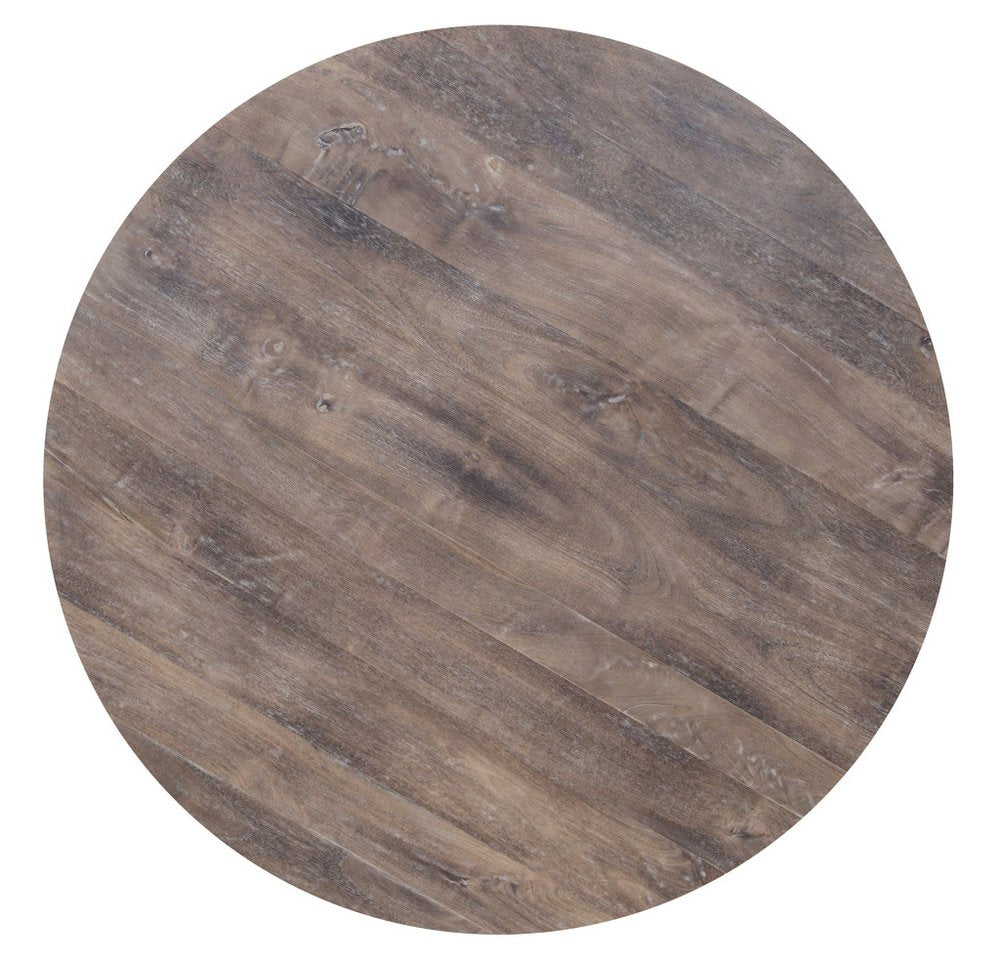 24" Brown Solid Wood Round End Table — view 3