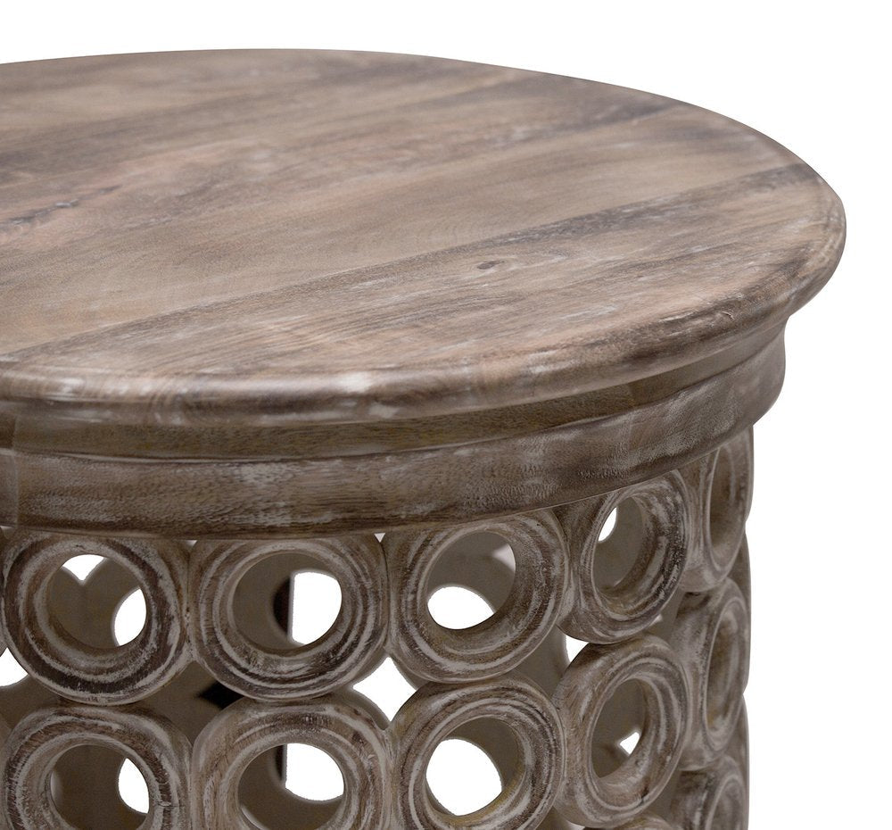 24" Brown Solid Wood Round End Table HomeRoots