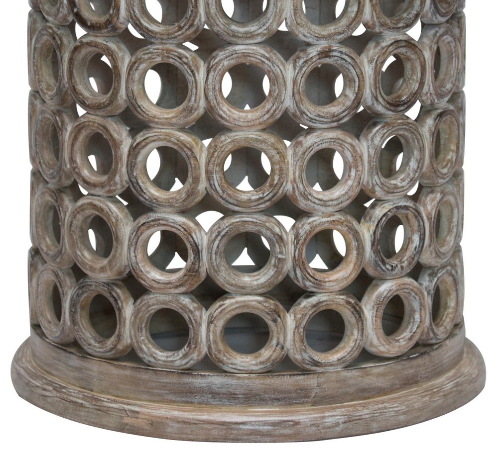 24" Brown Solid Wood Round End Table