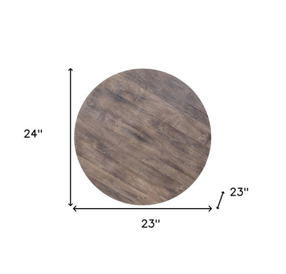 24" Brown Solid Wood Round End Table HomeRoots
