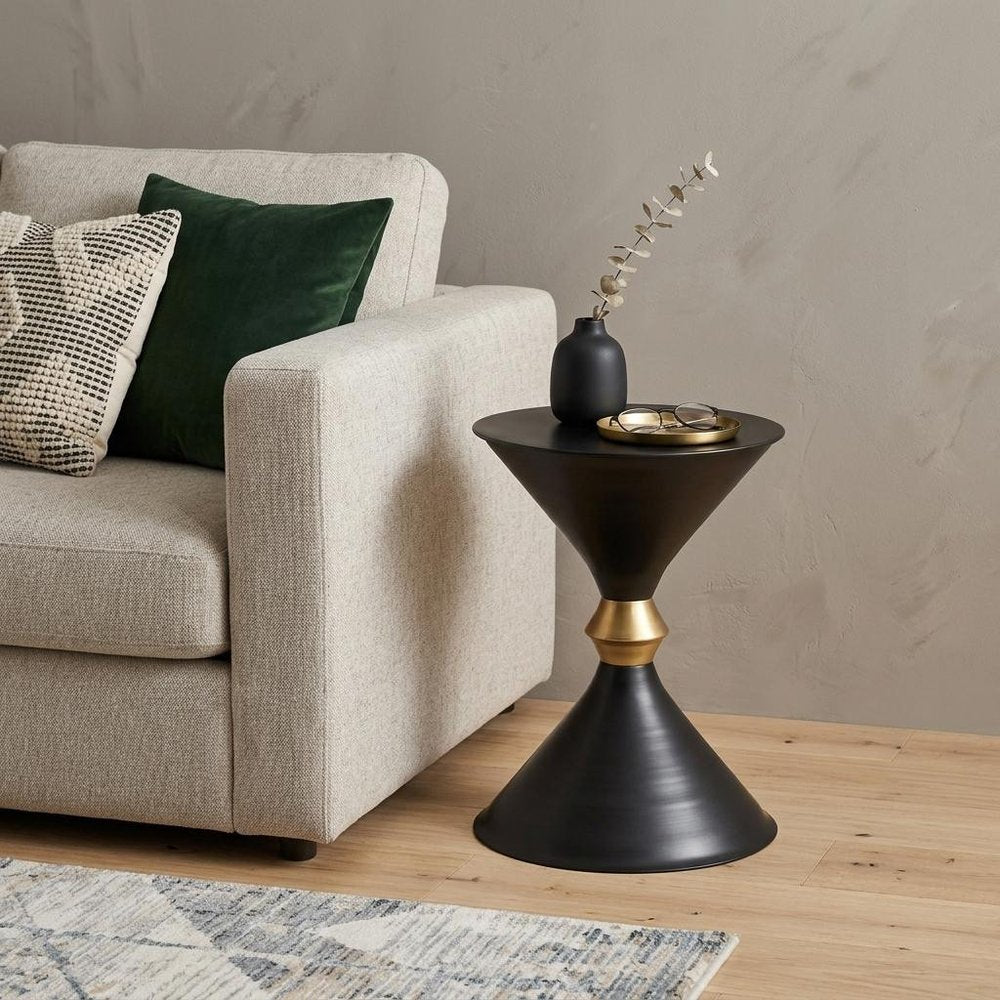 18" Black Iron End Table HomeRoots