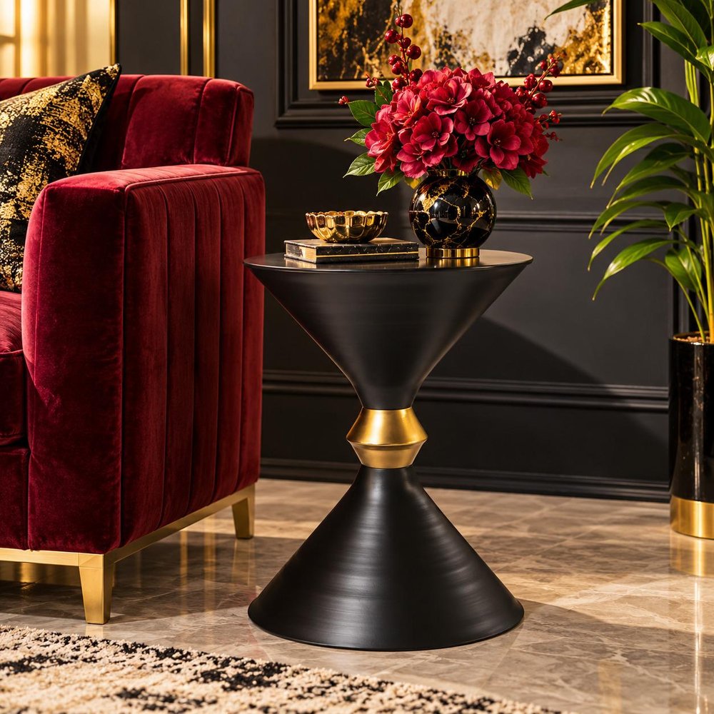 18" Black Iron End Table