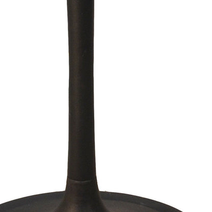 36" White And Black Rounded Marble And Iron Pedestal Base Dining Table HomeRoots