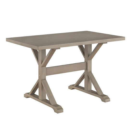 48" Gray Solid Wood Trestle Base Dining Table HomeRoots