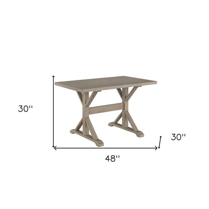 48" Gray Solid Wood Trestle Base Dining Table HomeRoots