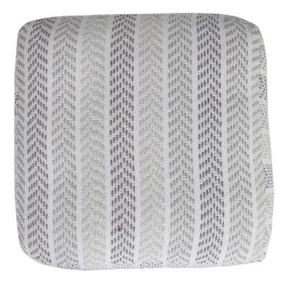 18" Gray And White Cotton Chevron Pouf Ottoman HomeRoots