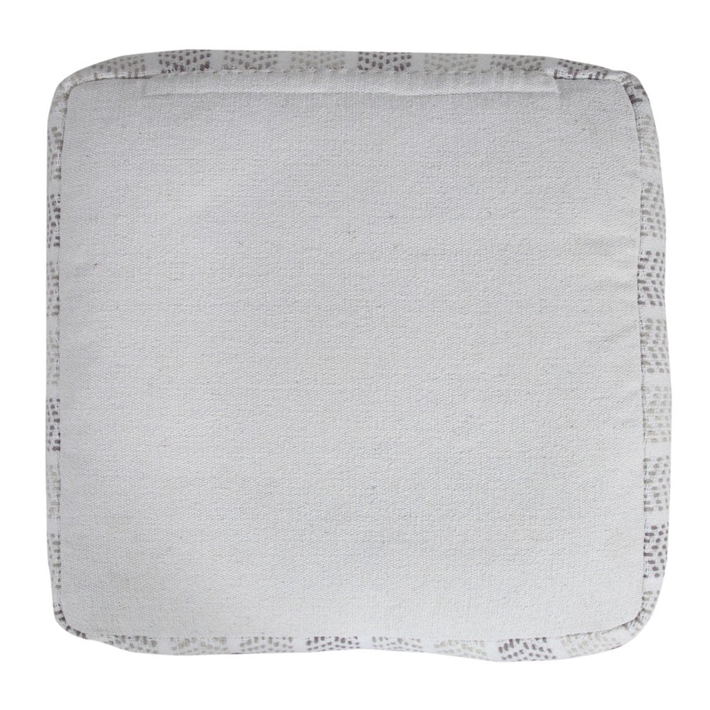 18" Gray And White Cotton Chevron Pouf Ottoman HomeRoots