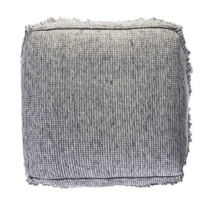 18" Gray Wool Cotton Blend Pouf Ottoman HomeRoots