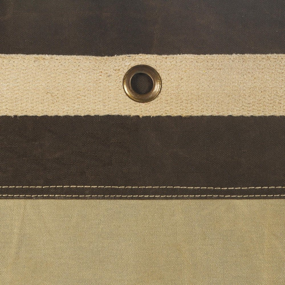 20" Brown Cotton Striped Pouf Ottoman HomeRoots
